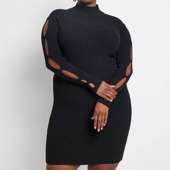 Eloquii Sleeve Cutout Sweater Dress NWT Size 18/20 - Picture 2 of 3